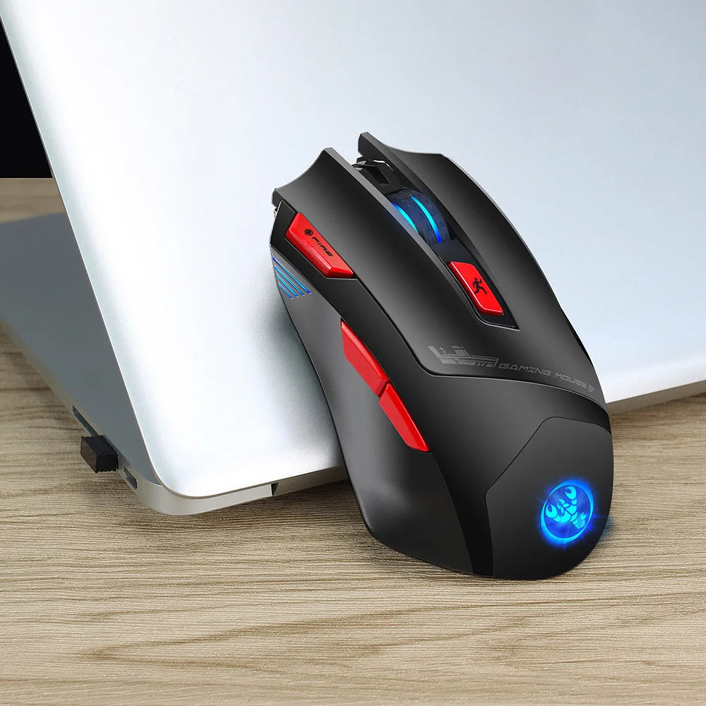 HXSJ T88 Wireless Gaming Mouse Rechargeable 7 Key Ergonomic Design Macro Programming Adjustable 4800DPI Optical Computer | Компьютеры и