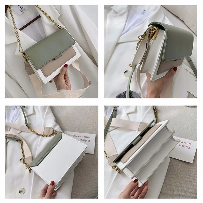 Летние женские сумка мягкая из искусственной кожи цепи Диагональ посылка Bolsa