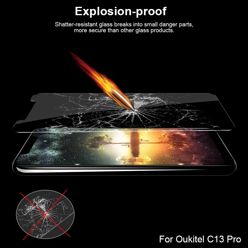 9H закаленное стекло для Oukitel C13 Pro Защитная пленка экрана C15 крышка стеклянная