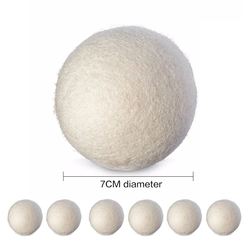 

6pcs/pack Laundry Clean Ball Reusable Natural Organic Laundry Fabric Softener Ball Premium Organic Wool Dryer Balls