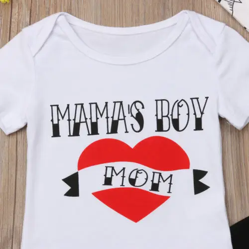 Newborn Baby Boy Infant MAMA's Romper Jumpsuit +Pants Leggings Clothes Outfit 3PCS Cute Cotton High Quality Sets |