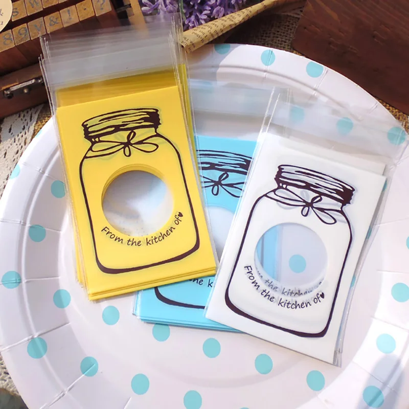 100 шт Стиль бутылки печенье бисквитные Сумки самоклеющиеся Свадебные