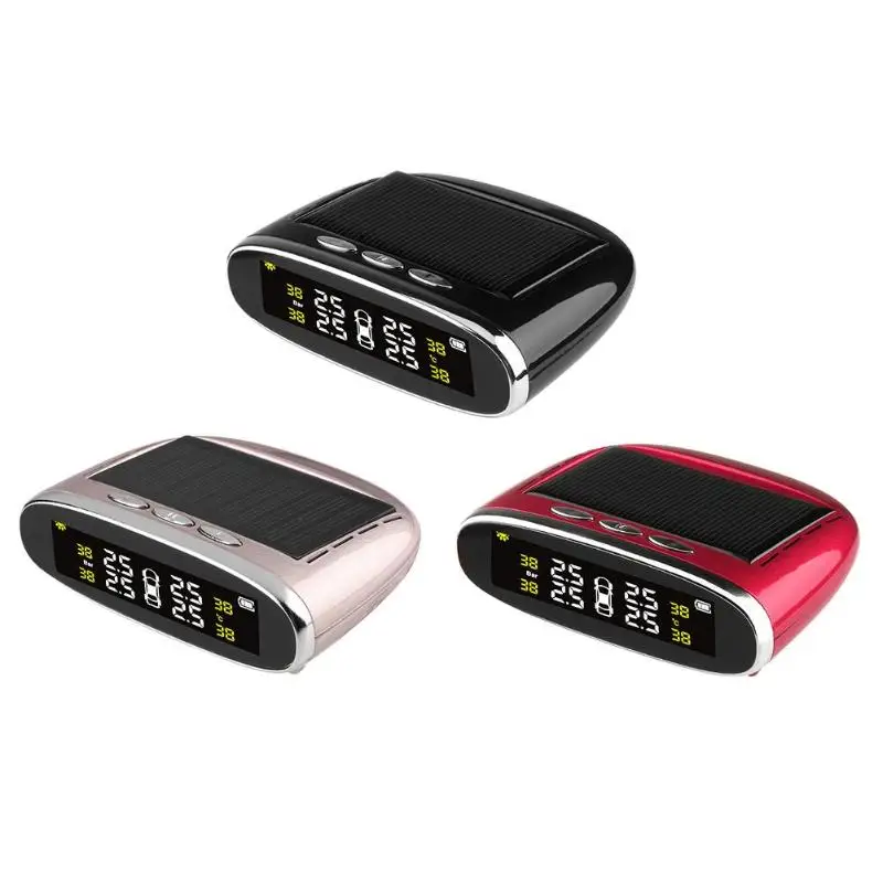 Солнечный беспроводной с ЖК-дисплеем TPMS система контроля давления в шинах 4