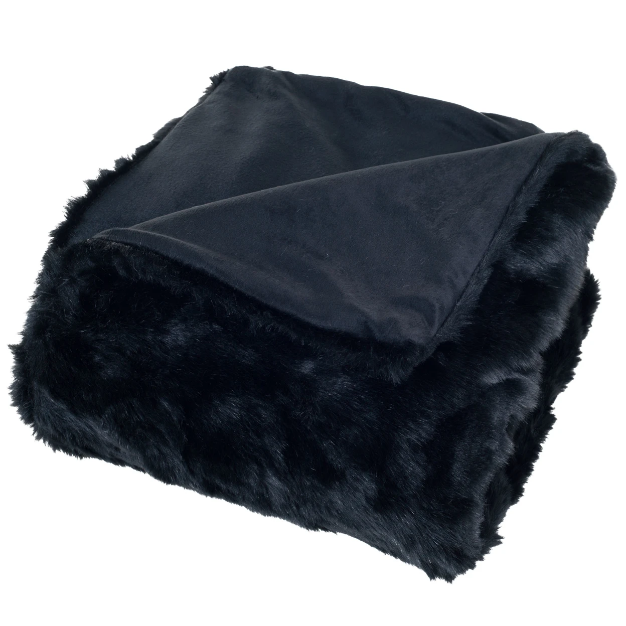 Lavish Home Luxury длинношерстные искусственный мех Throw черный|Шаль| |