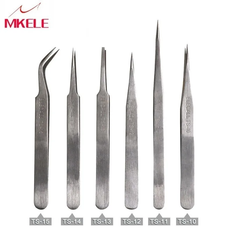 

Good Quality TS Series of 6 PCS Safe Stainless Steel Tweezers Set Anti-Acid Non-Corrosive Nipper Repairing Maintenance Tools