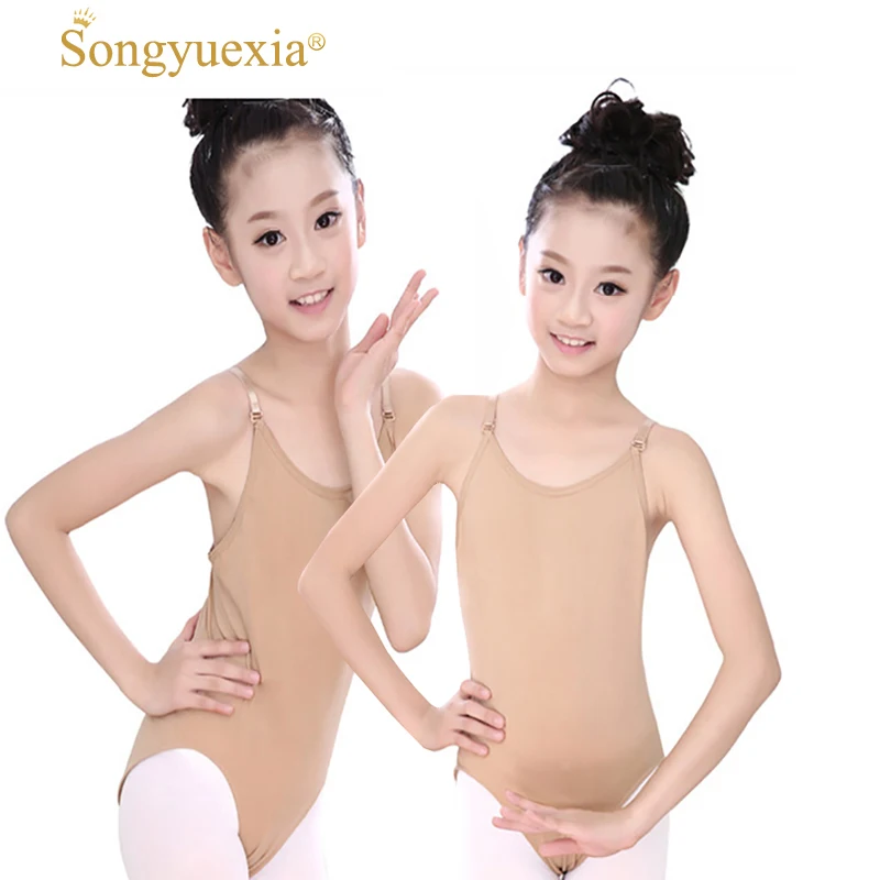 Новое бесшовное нижнее белье для девочек, трико с регулируемыми бретелями, танцевальное трико, детская одежда, гимнастическое нижнее белье для девочек