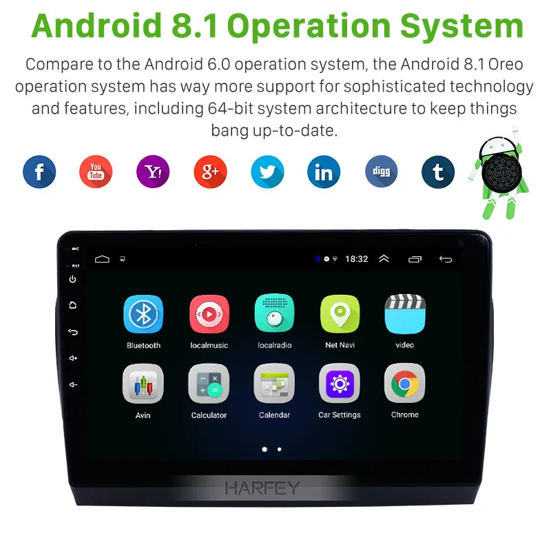 Автомобильный радиоприемник Harfey Android 8 1 9 дюймов для Toyota YARiS L 2017 с GPS Navi AUX USB FM