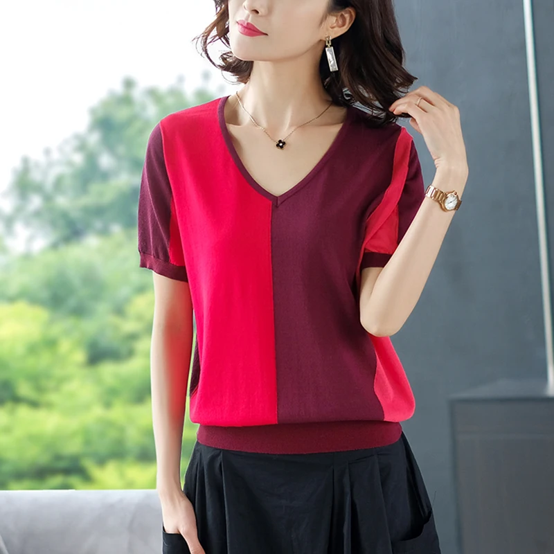 Women Sweaters summer Pullover and Jumpers Crewneck patchwork Twist Pull 2021 cause Knitted top | Женская одежда
