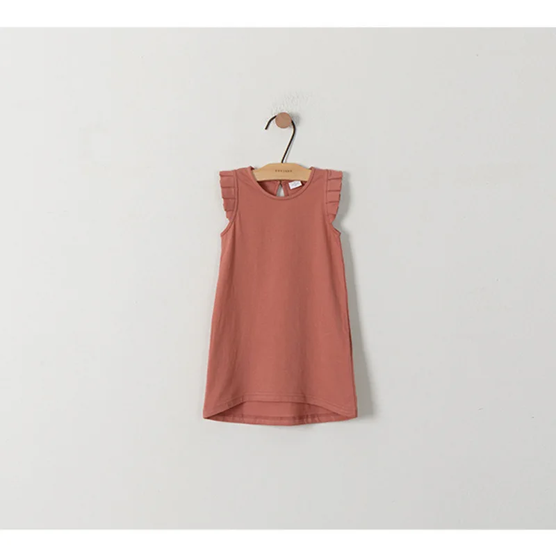 New 2019 Summer Girls Dress Korean Kids Pleated Fly Sleeve Irregular Baby Sundress Ruched Toddler Clothes Cute #3958 | Детская одежда и