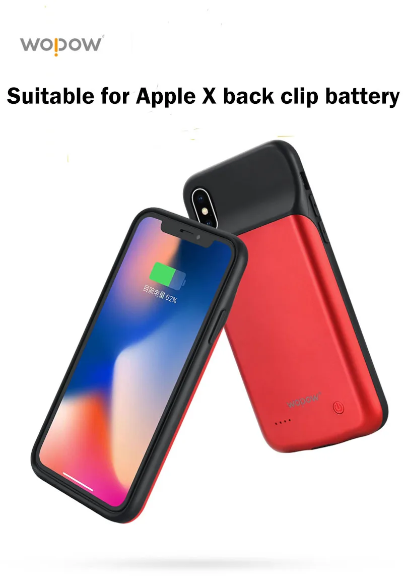 WOPOW 3200 мАч запасные аккумуляторы для телефонов назад клип батарея чехол iPhone X