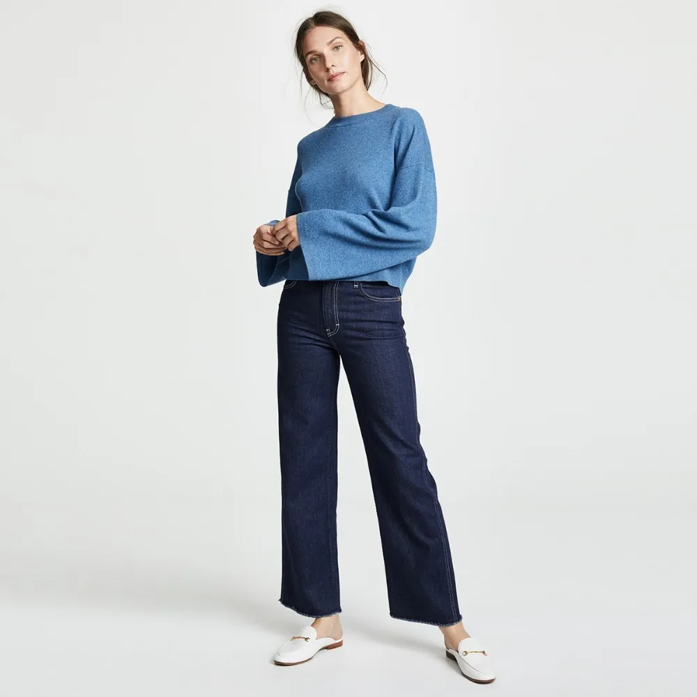HYH HAOYIHUI Fashion Simplicity Wild Joker Pure Color Easy Round Collar Long Sleeves Sweater | Женская одежда