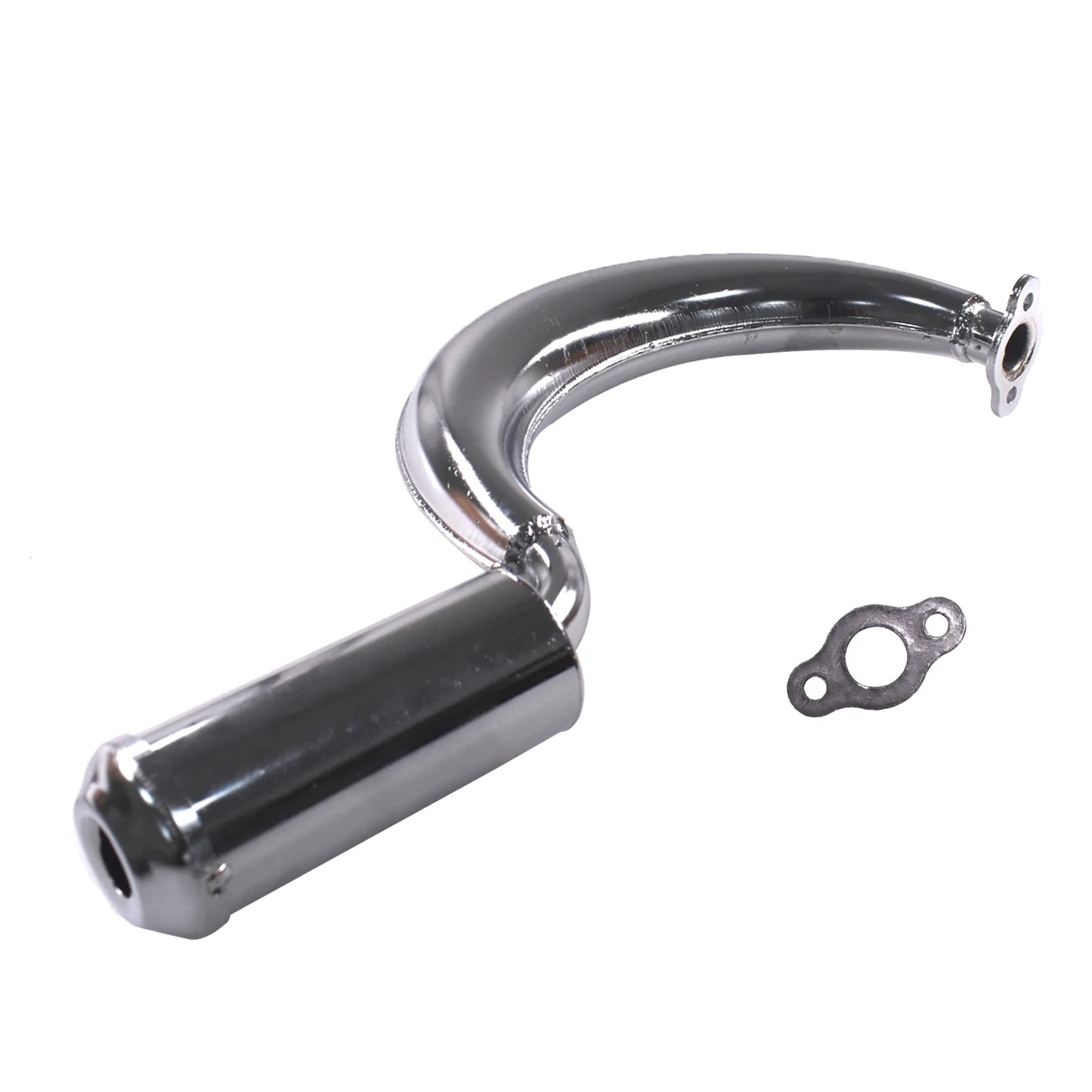 

Chrome Half Moon Muffle Exhaust Pipe 49cc 80cc Motorized Motorised Bicycle Bike