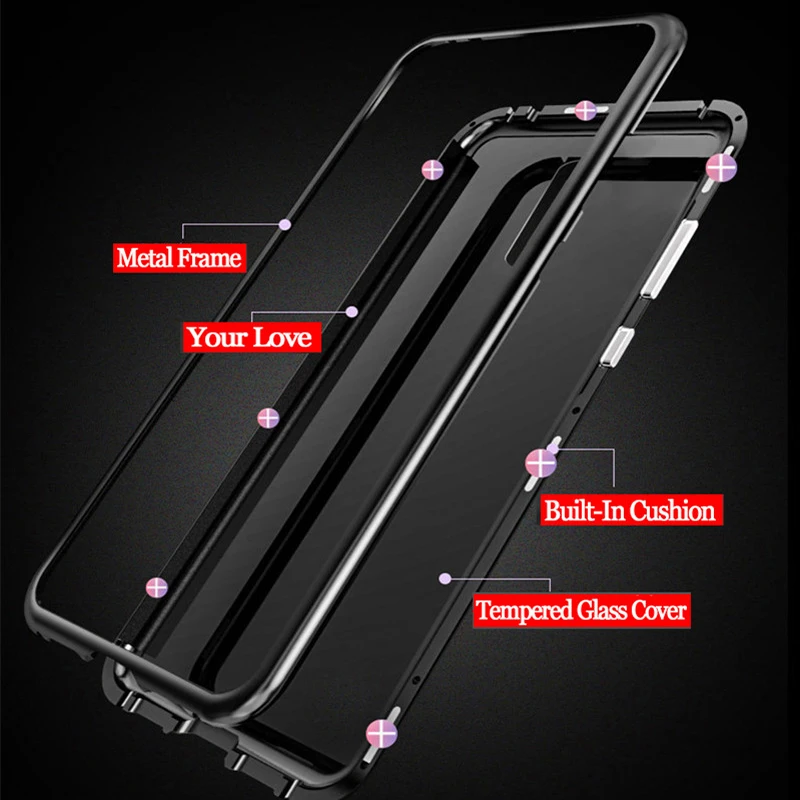 Магнитный чехол для oneplus 6 телефона задняя крышка жесткие стеклянные Чехлы бампер