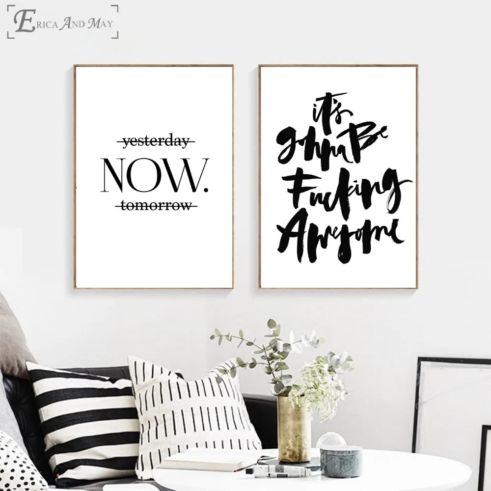 

Simple Motivation Words Nordic Vintage Poster Prints Oil Painting On Canvas Wall Art Murals Pictures For Girls Room Decoration