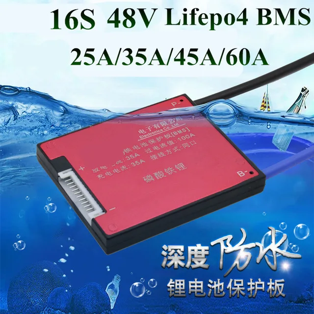 1 шт. BMS 48v Lifepo4 16s 25A 60A 35A 45A разрядный аккумулятор Bms 52v защита для 3 2 v батареи Diy Kit