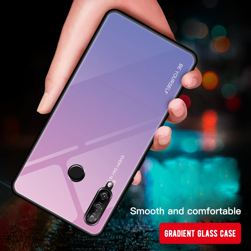 Чехол из мягкого ТПУ с градиентным закаленным стеклом для huawei P Smart PLUS 2019 Enjoy 9S Y7 PRO