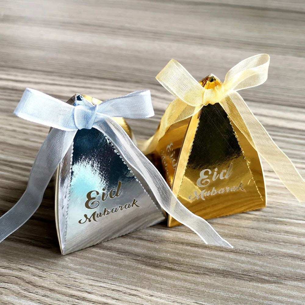 50 шт. Eid Mubarak конфетные мешочки принадлежности для праздника 5*5*7 см бумажные