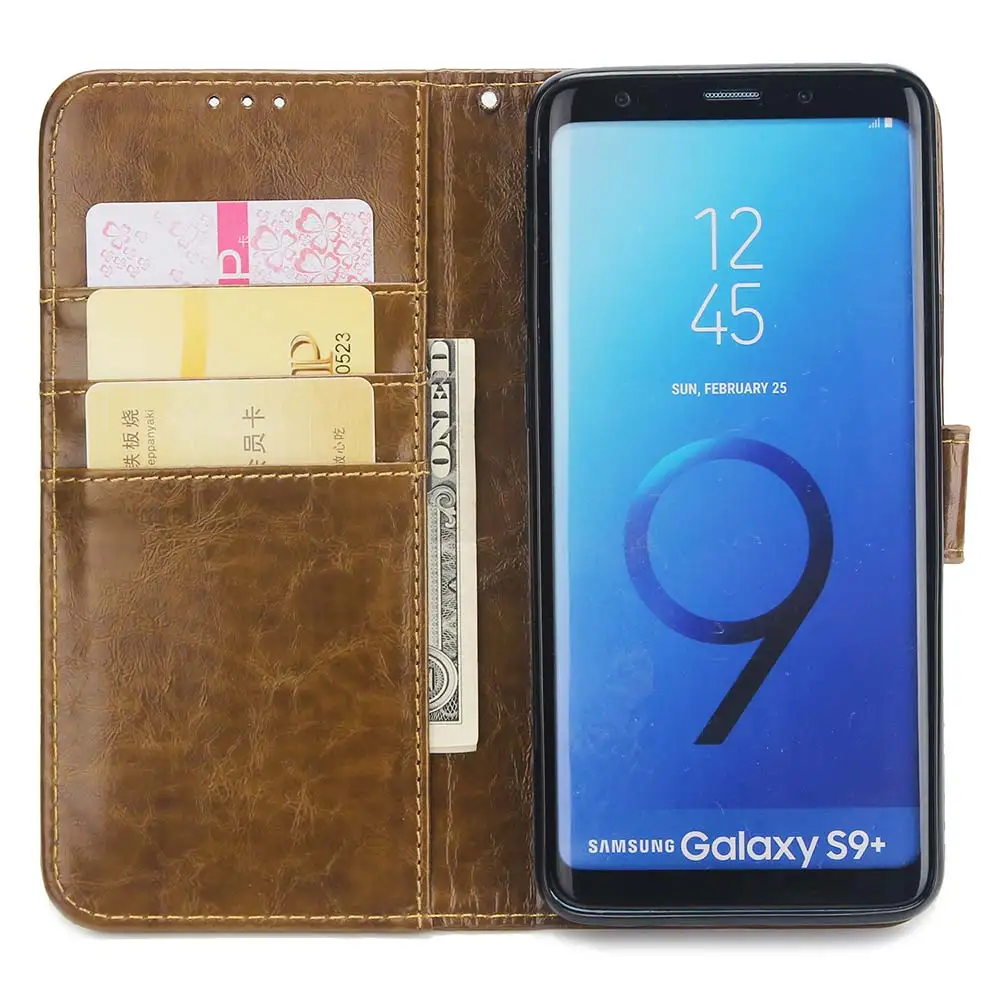 KISSCASE винтажный кожаный флип чехол для Samsung S6 S7 Edge S8 S9 Plus кошелек с отделением карт