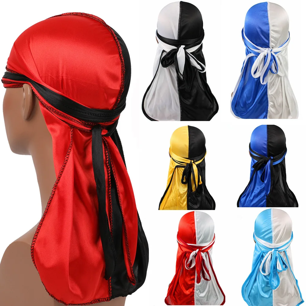 Атласная бандана Durag унисекс тюрбан шелковый длинный шарф шапка головной убор