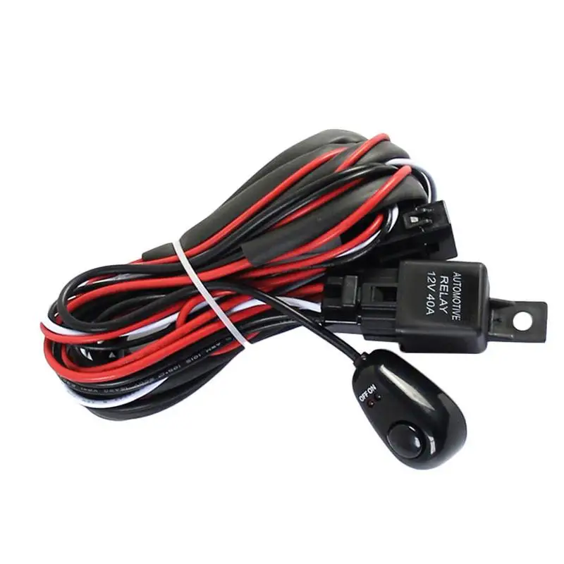 

12V 40A Car LED Work Light Wiring Harness Relay Kit ON/OFF Switch For HID Fog Lamp,LED Lamp,long Strip Light,off-road Spotlights