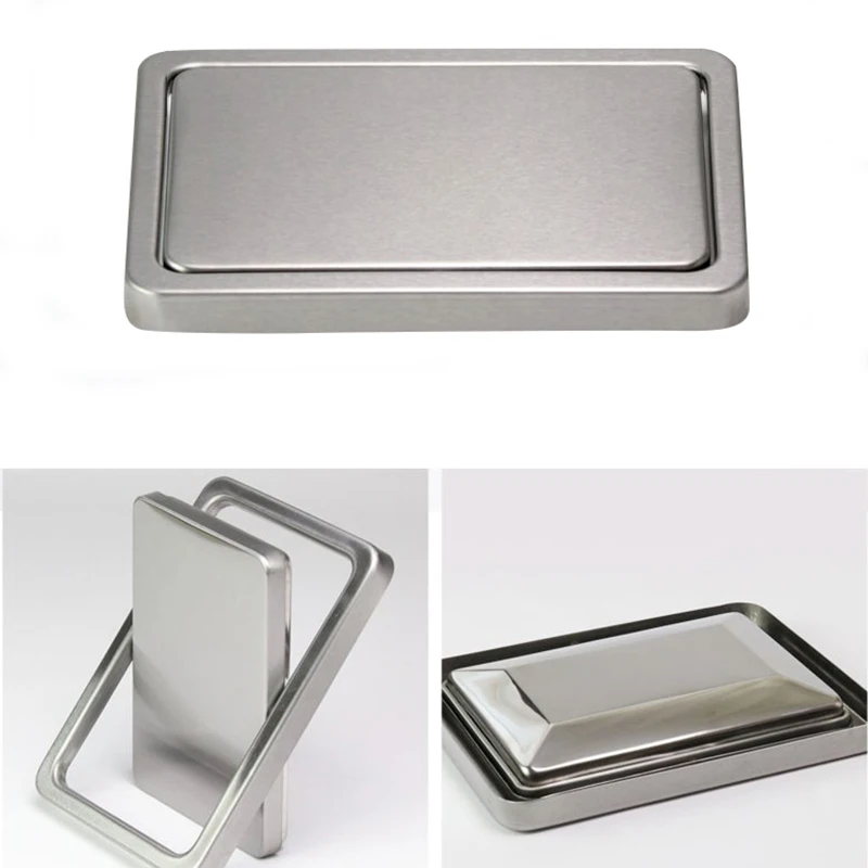 

Kitchen Flap Lid Stainless Steel Flush Recessed Built-In Balance Flap Cover Trash Bin Garbage Can Trash Lid Kitchen Counter