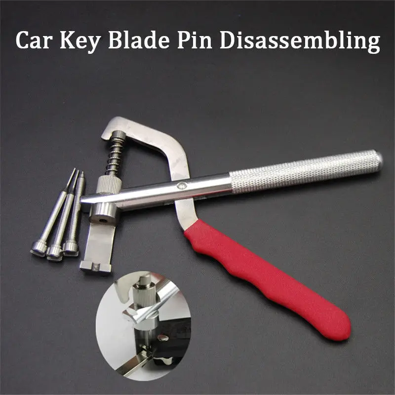 

Auto Remote Key Blade Pin Disassembling Clamp Locksmith Pilers Tool W/ 3Pcs Pins automotive tools