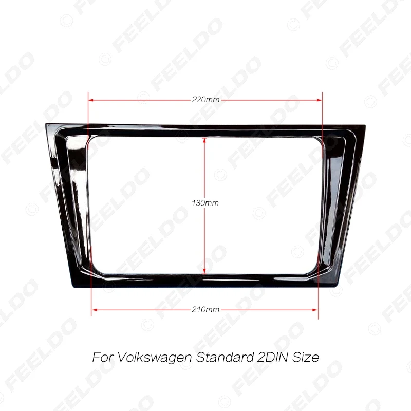 LEEWA глянцевый черный Автомобильный 2DIN DVD Радио Стерео Fascia рамка для Volkswagen Bora 2013 2015