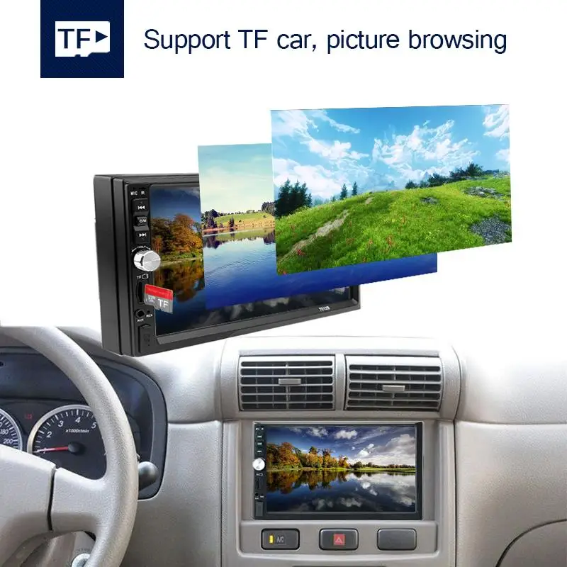 Автомобильный MP5 видеоплеер 2 din 7 дюймов TFT 1080P HD сенсорный экран Bluetooth 12 В