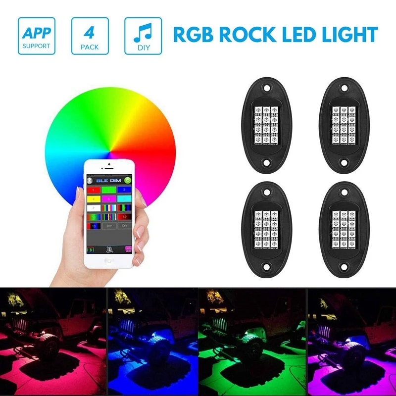 Rgb Led светильник рок s Bluetooth контроллер 12 В 20 Вт многоцветный неоновый светодиодный
