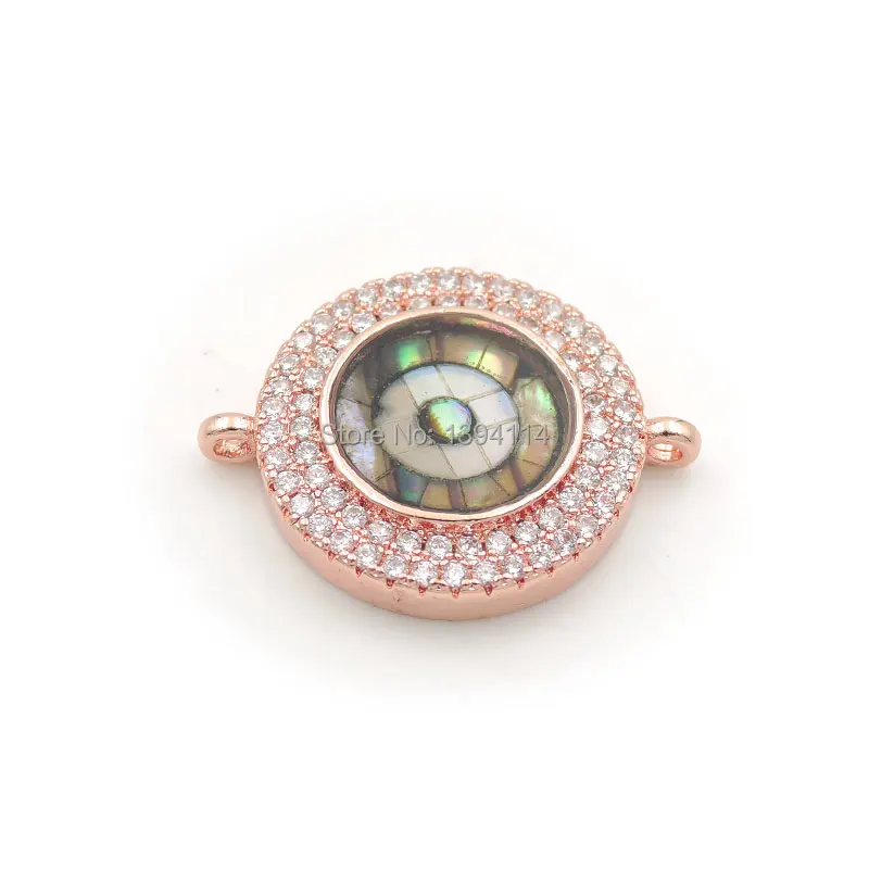 20*16*3 мм Micro Pave Clear CZ Gridding Abalone круглые соединители подходят для мужчин или женщин