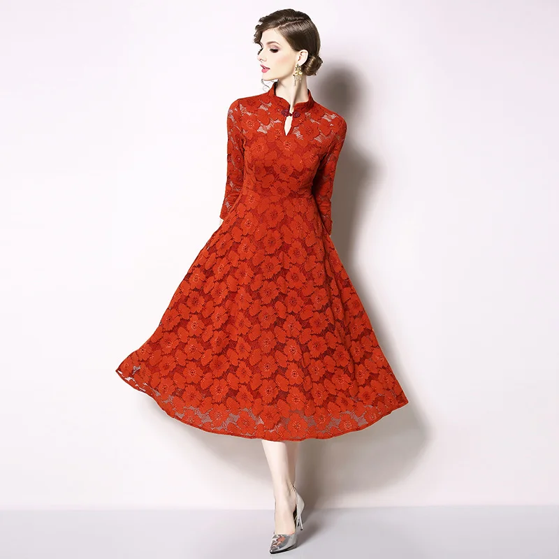 Женское ажурное платье кружевное дизайнерское с вышивкой лето 2019|Женские платья|