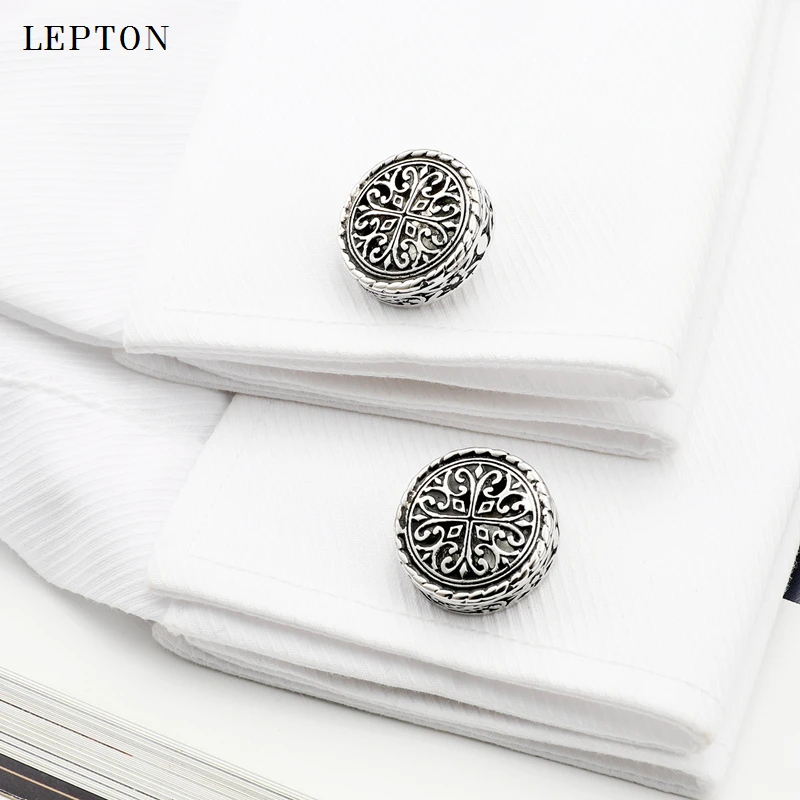 Круглые винтажные запонки Lepton для мужчин Прямая поставка барокко китов с