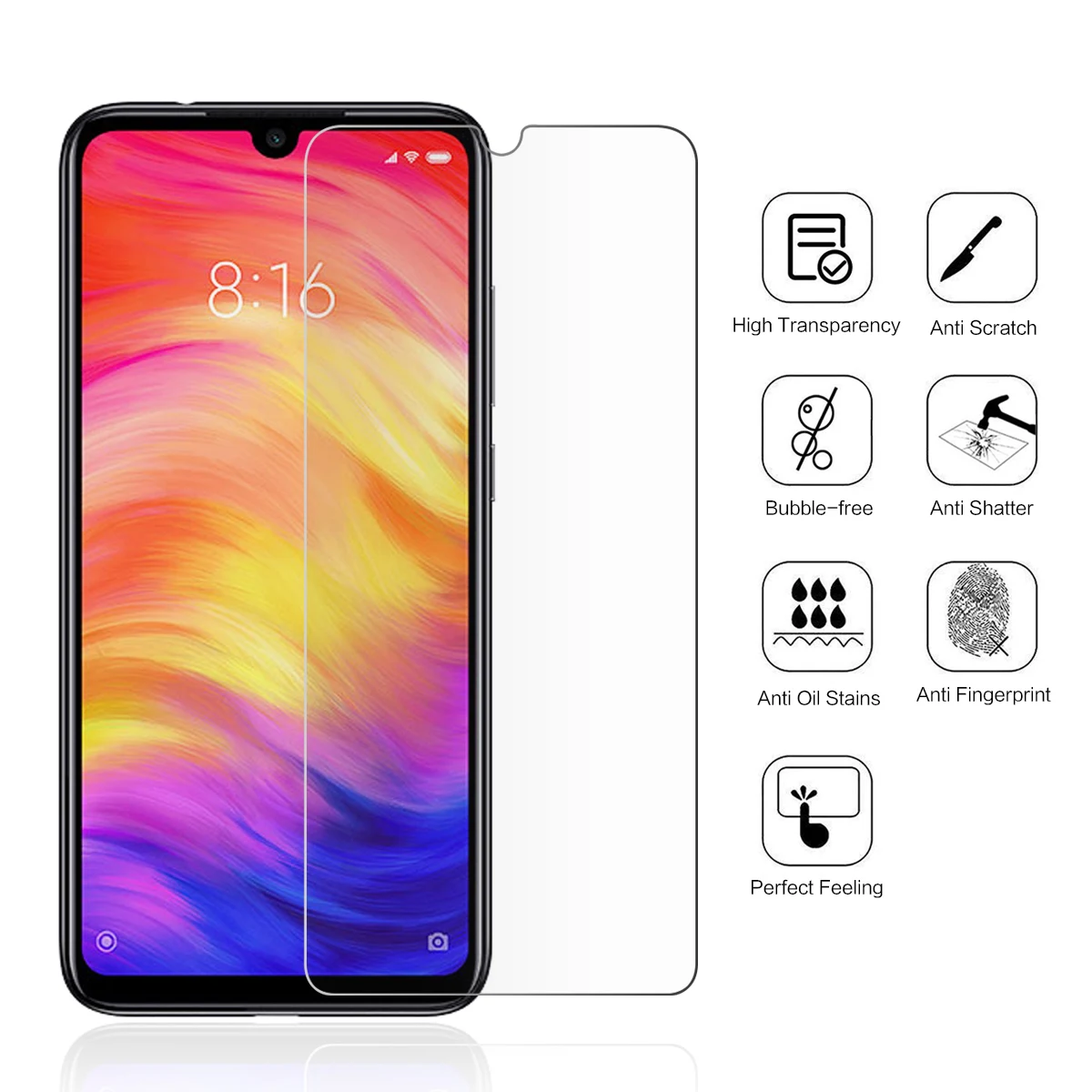 Закаленное стекло для Xiaomi Redmi Note 7 Защита экрана против царапин защитная пленка с