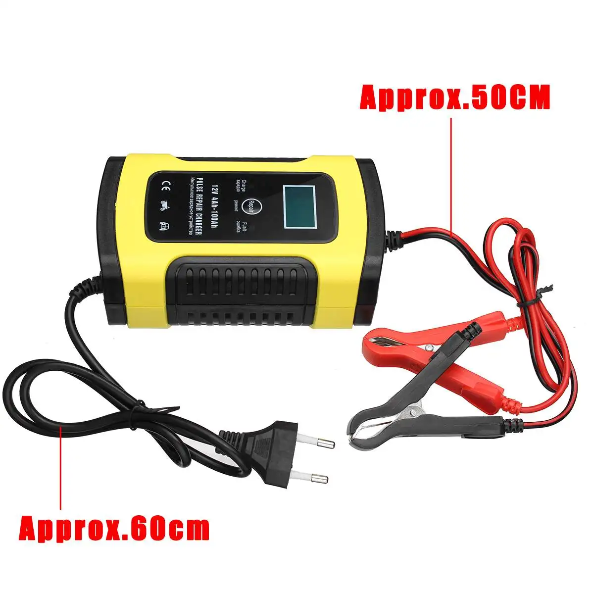 for truck car motorcycle 12v 6a automatic intelligent pulse repair with lcd lead agm gel wet lead acid battery charger 100 240v free global shipping