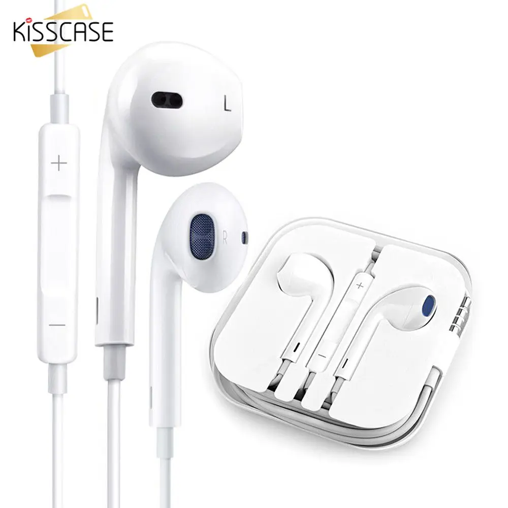 KISSCASE провода наушники для телефона с микрофоном музыкальные стерео регулятор