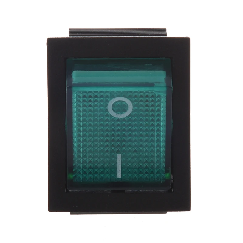 Зеленый светильник 4 Pin DPST ON/OFF кнопки в кулисный переключатель 15A 30A 250V AC 28x21