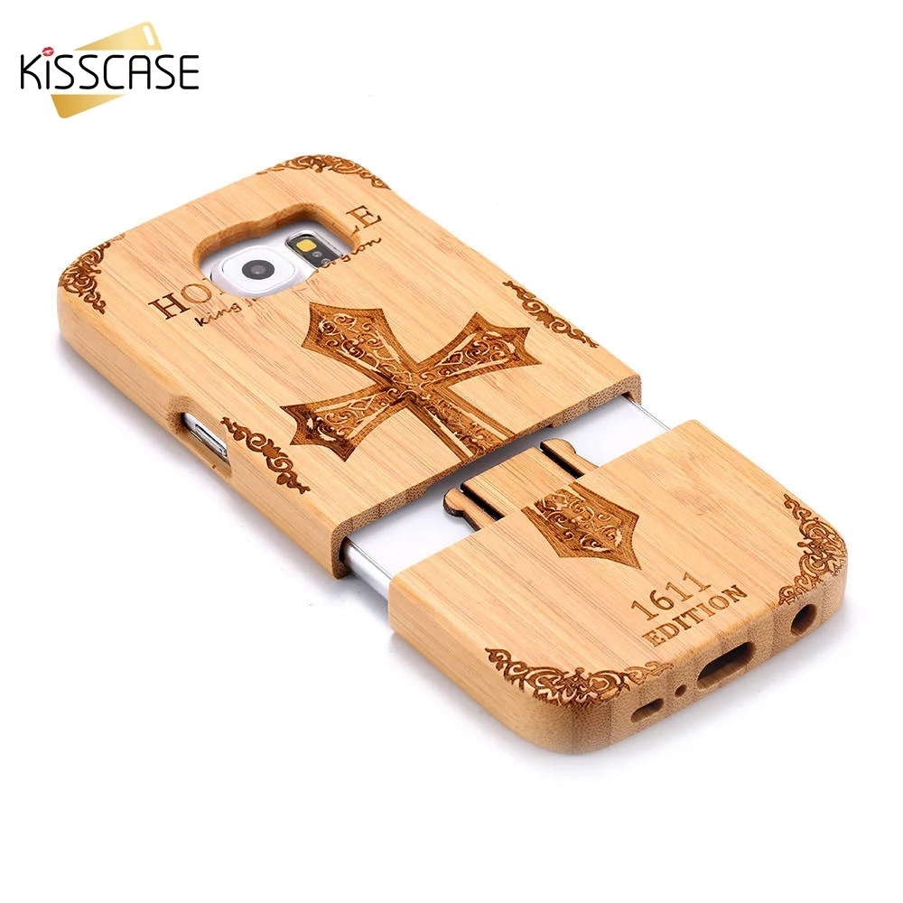 KISSCASE резной чехол из натурального дерева для iPhone 6 6S Plus 5 5S бамбуковый Вишневый