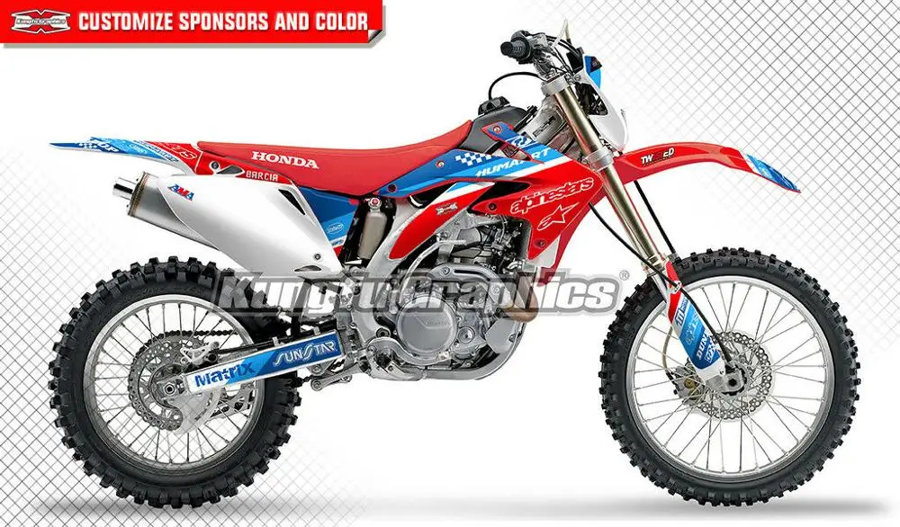 Набор пользовательских графических наклеек KUNGFU для CRF450X CRF 450X2005 2006 2007 2008 2009 2010 2011