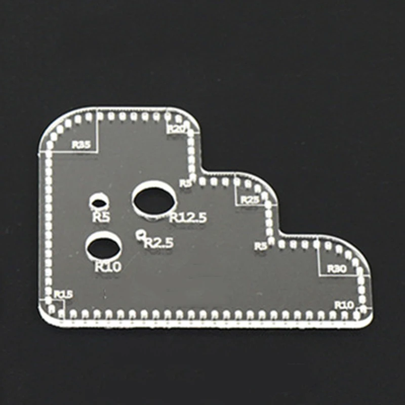 Кожа ремесло акрил Perspex резка круг угловая строчка Трафарет Шаблон для DIY