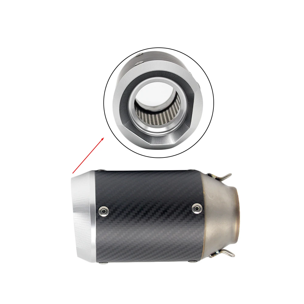 

ZS MOTOS Universal Motorcycle Short Exhaust Muffler Pipe Universal Muffler Tips For Yamaha Kawasaki Honda Slip 38-51mm