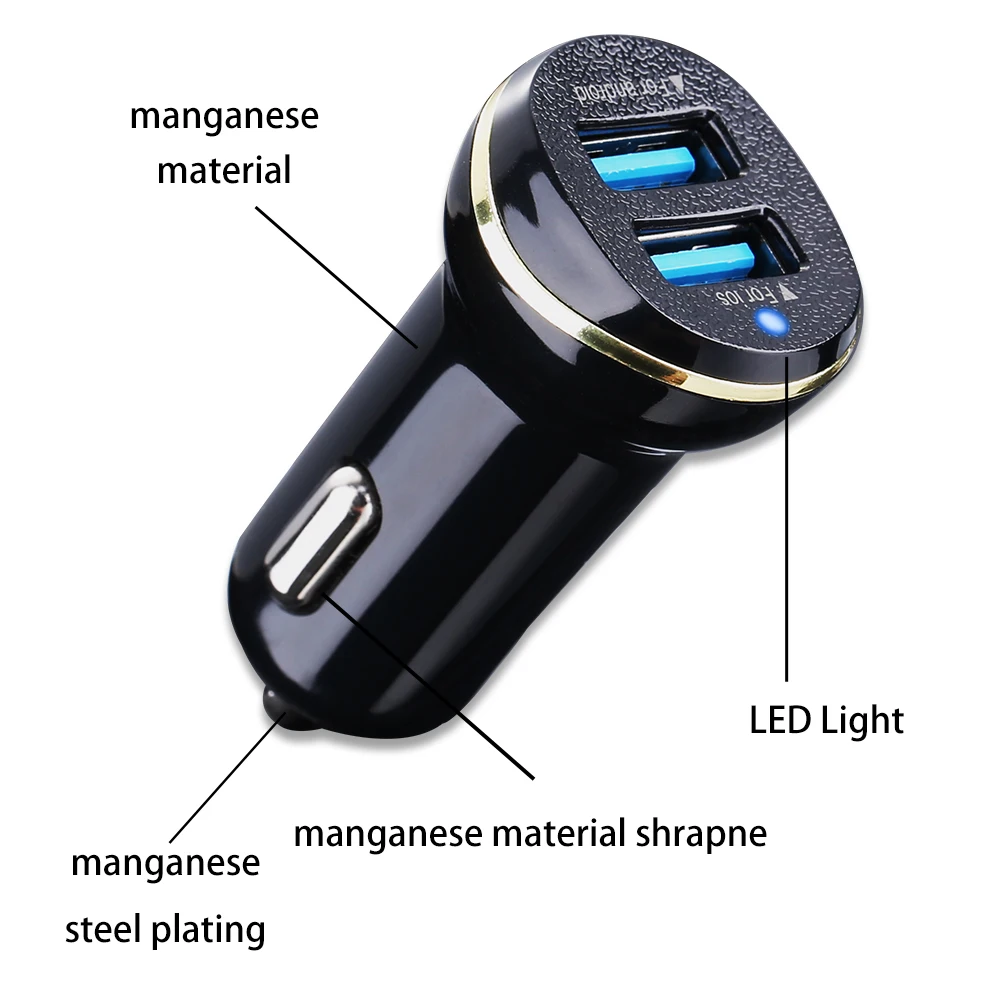 Автомобильное зарядное устройство с двумя USB портами 3 1 А|Зарядные устройства для