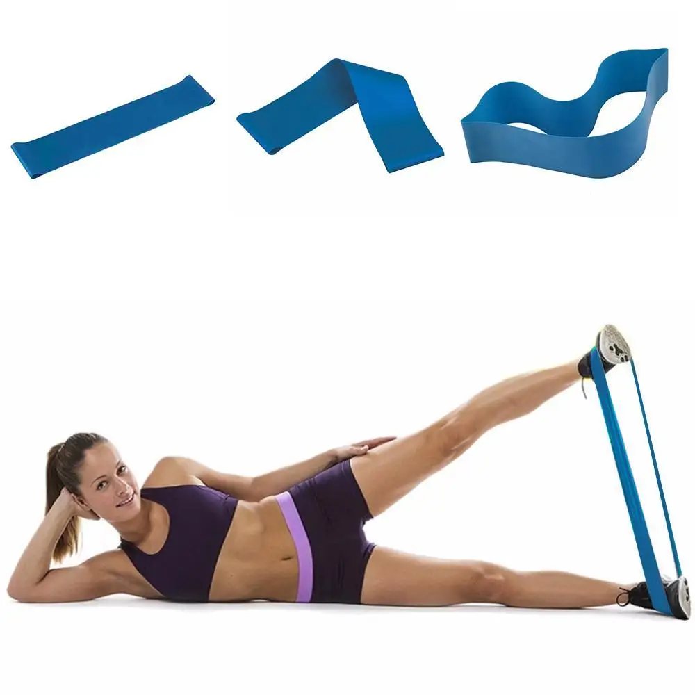 Gym Strength Training Yoga Elastic Ring Fitness Latex Blue Resistance Band | Спорт и развлечения