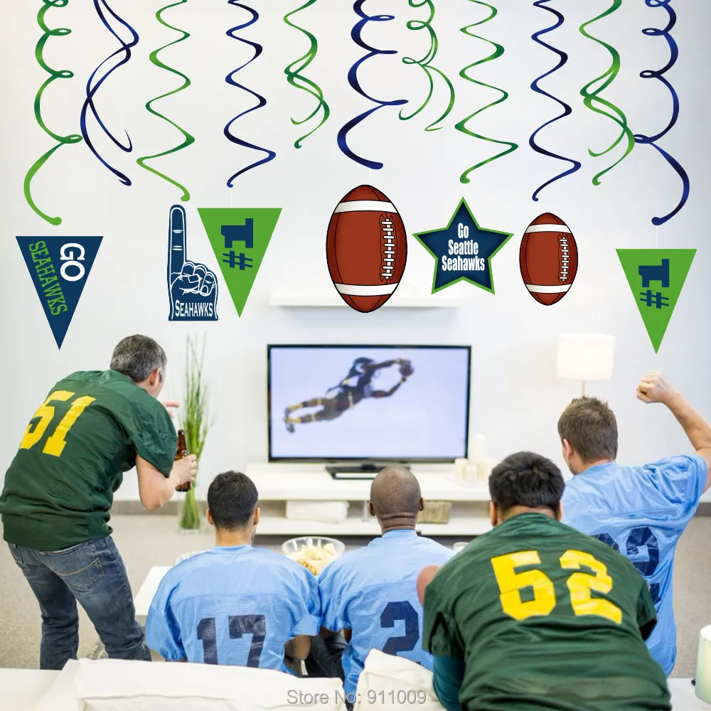30 шт./компл. Go Seahawks висит вихрем ПВХ Футбол спортивные украшения для тематических