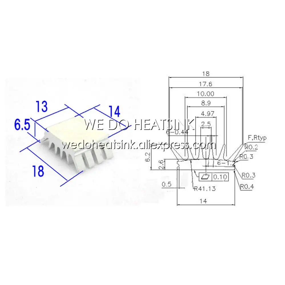 20 шт. алюминиевые радиаторы с двусторонней лентой 13x14x6 5 мм|heat sink|heat cooleraluminium sink |