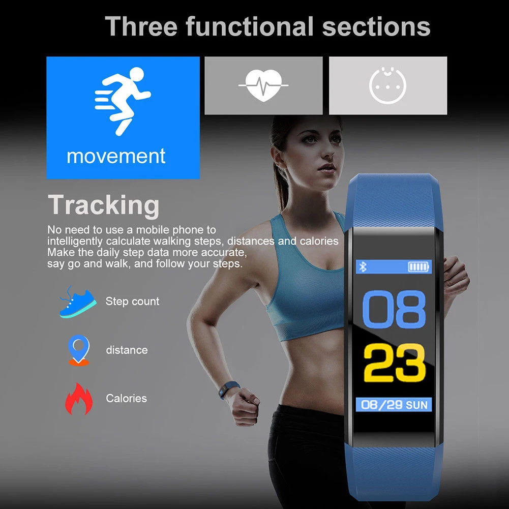 Смарт-браслет ID115 PLUS с цветным экраном спортивный фитнес-трекер пульсометр