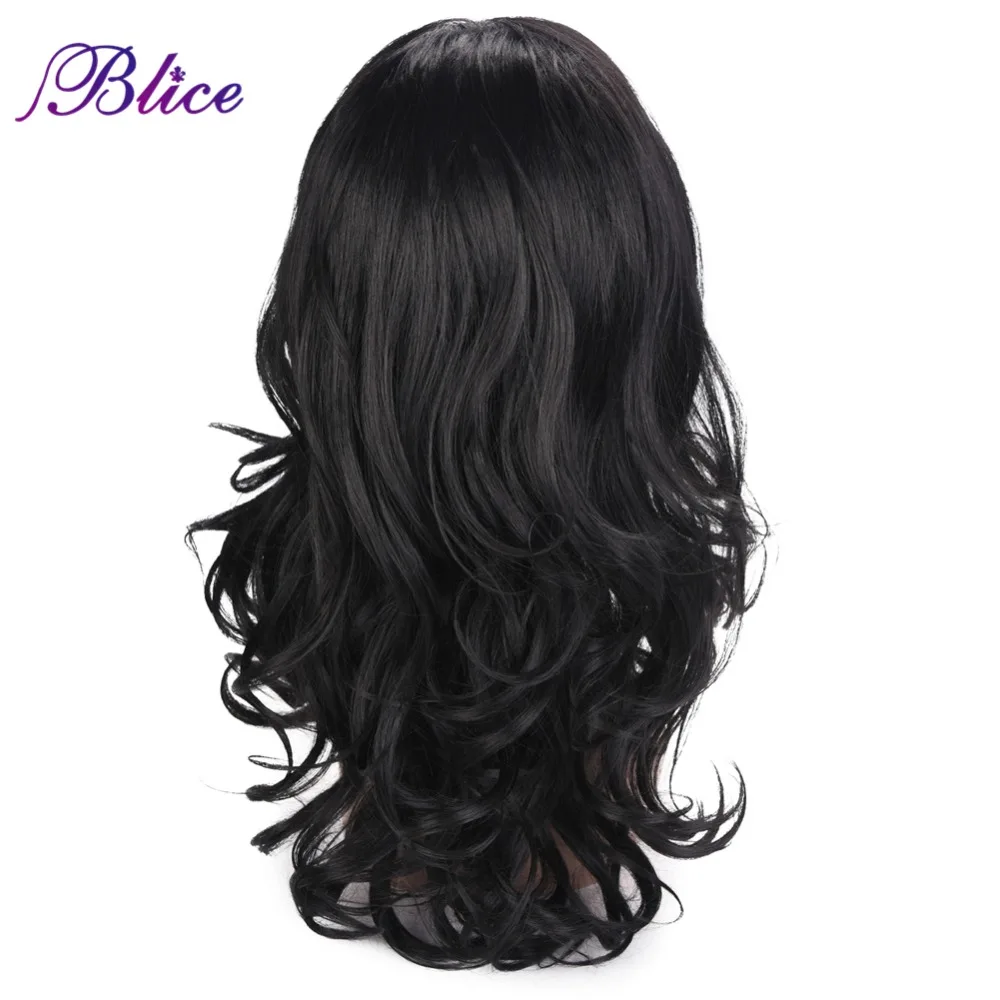 

Blice 18inch Natural Wave Synthetic Wig Pure Color Lace Frontal Wig #1B