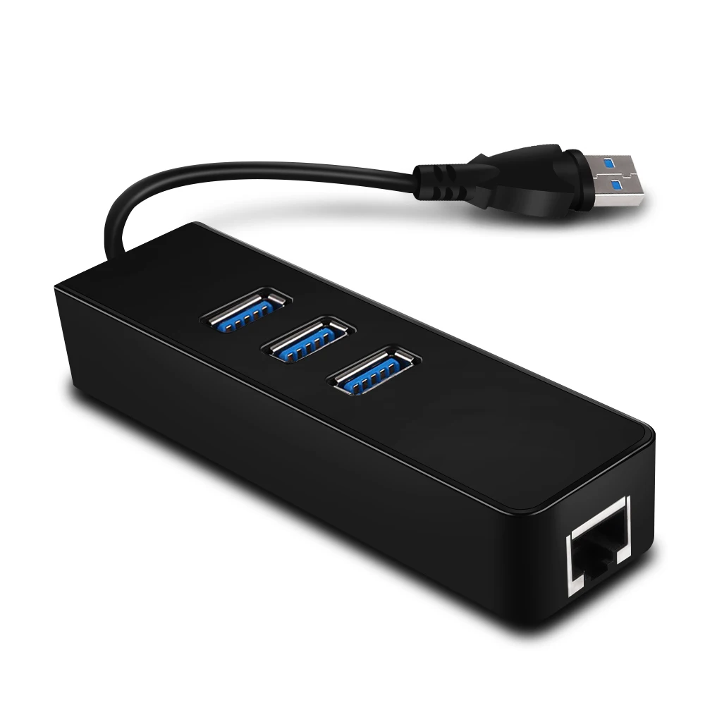 Концентратор с 3 портами USB 0 Gigabit Ethernet RJ45 адаптер концентратор проводная сетевая