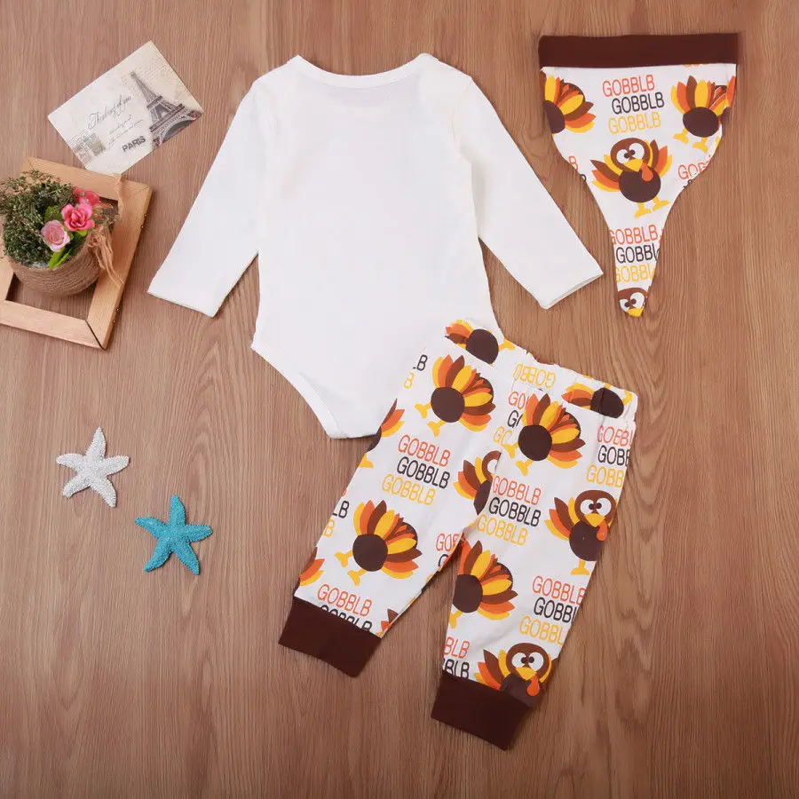 Pudcoco 2019 Brand New Thanksgiving Newborn Baby Boy Girl Top Romper Pants Outfits Set Clothes | Детская одежда и обувь