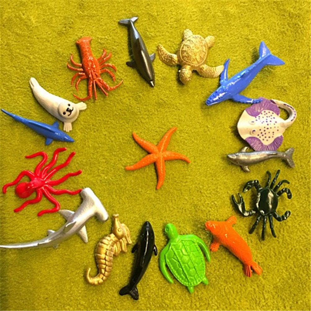 16 шт. Детский развивающий игрушечный набор морские животные|Игровые фигурки и