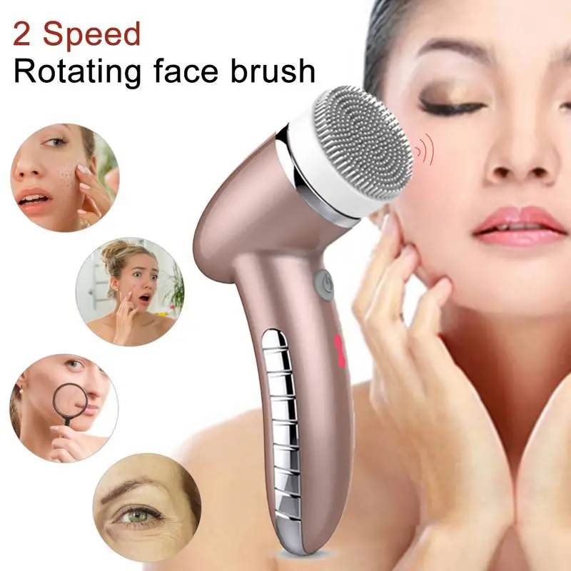 

4 In 1 Electric Facial Cleansing Brush Device USB Rechargeable Gentle Exfoliating Deep Cleansing Removing Blackhead Skin Care